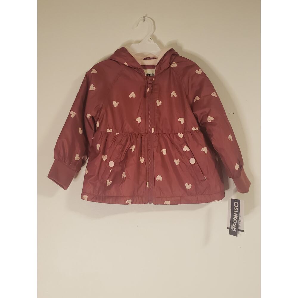 Oshkosh B'Gosh 2T Jacket‎ Heart Print Two-tone Pink NWT